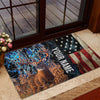 Maxcorners Premium Unique Gash Deer Hunting USA Flag Personalized Name 3D Doormat