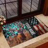 Maxcorners Premium Unique Gash Deer Hunting USA Flag Personalized Name 3D Doormat