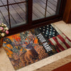 Maxcorners Premium Unique Gash Deer Hunting USA Flag Personalized Name 3D Doormat