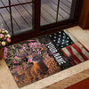 Maxcorners Premium Unique Gash Deer Hunting USA Flag Personalized Name 3D Doormat