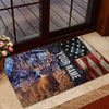 Maxcorners Premium Unique Gash Deer Hunting USA Flag Personalized Name 3D Doormat