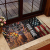 Maxcorners Premium Unique Gash Deer Hunting USA Flag Personalized Name 3D Doormat