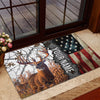 Maxcorners Premium Unique Gash Deer Hunting USA Flag Personalized Name 3D Doormat