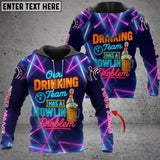 Maxcorners Bowling Drinking Team Bowling Problem With Neon Style Personalized Name 3D Unisex Shirt