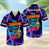 Maxcorners Bowling Drinking Team Bowling Problem With Neon Style Personalized Name 3D Unisex Shirt