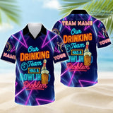 Maxcorners Bowling Drinking Team Bowling Problem With Neon Style Personalized Name 3D Unisex Shirt