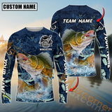 Maxcorners Walleyes Fishing Sport Jersey Personalized Name, Team Name Long Sleeve Shirt