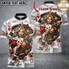 Maxcorners Dart Queen of Hearts Royal Casino Style Personalized Name, Team Name 3D Polo Shirt