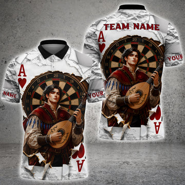 Maxcorners Dart Royal Playing Card Personalized Name, Team Name 3D Polo Shirt For Bernie