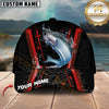 Maxcorners Fishing Jumping Splash Action Red Black Tech Design Customized Name 3D Cap (6 Breeds)