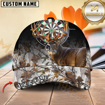 Maxcorners Darts Deer Hunting Forest Personalized Name 3D Cap