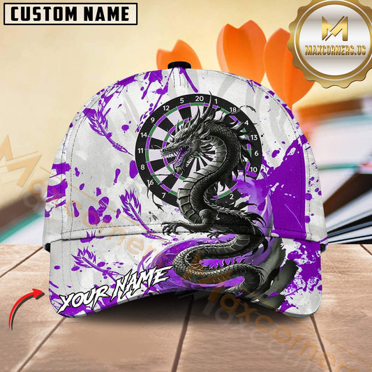 Maxcorners Darts Dragon Splash Art Personalized Name 3D Cap