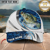 Maxcorners Fishing Silver Scale Pattern Realistic Jumping Fish Water Splash Personalized 3D Cap (11 Breeds)