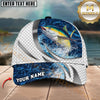 Maxcorners Fishing Silver Scale Pattern Realistic Jumping Fish Water Splash Personalized 3D Cap (11 Breeds)