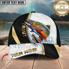 Maxcorners Fishing Gold Black Dynamic Jump Personalized 3D Cap (11 Breeds)