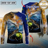 Maxcorners Ocean & Lake Fishing Personalized Name, Team Name 3D Long Sleeve Shirt