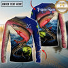 Maxcorners Ocean & Lake Fishing Personalized Name, Team Name 3D Long Sleeve Shirt