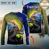 Maxcorners Ocean & Lake Fishing Personalized Name, Team Name 3D Long Sleeve Shirt