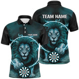 MaxCorners Dart And Pins Lion Customized Name, Team Name 3D Polo Shirt Unisex For Thomas