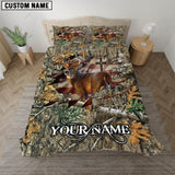 Maxcorners Custom Name Wilderness Deer Hunting Bedding Set 3D All Over Printed