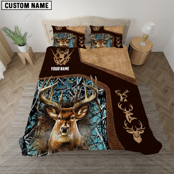 Maxcorners Custom Name Collab Artist Deer Hunting Bedding Set 3D All Over Printed