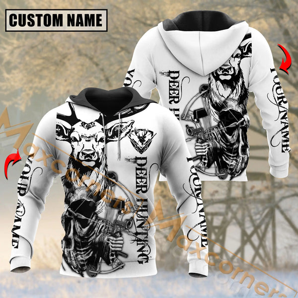 Maxcorners Deer Hunting Shadow Hunter Custom Name Shirt 3D All Over Printed Clothes