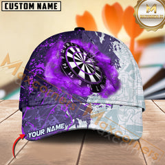 Maxcorners Darts Grunge Smoke Multicolor Option Personalized Name 3D Cap