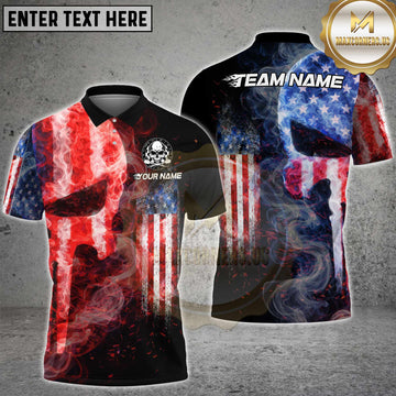 Maxcorners Darts USA Dartboard Fire Smoke Design Personalized Name, Team Name 3D Shirt