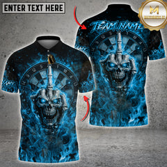 Maxcorners Darts Flaming Skeleton Hand Dartboard Multicolor Customized Name Team 3D Shirt