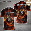 Maxcorners Billiards Dragon Fire Ball 8 Design Multicolor Customized Name, Team Name 3D Shirt