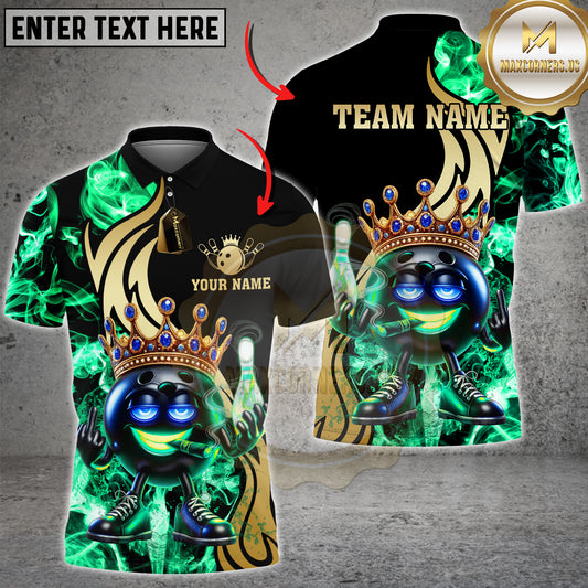 Maxcorners Bowling Royal Fire King Multicolor Customized Name, Team Name 3D Shirt