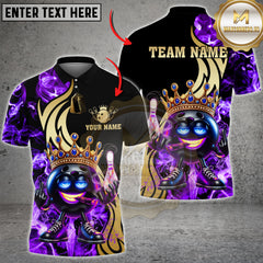 Maxcorners Bowling Royal Fire King Multicolor Customized Name, Team Name 3D Shirt