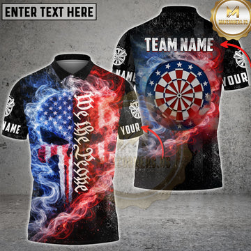 Maxcorners Darts We The People USA Dartboard Fire Smoke Design Personalized Name, Team Name 3D Shirt