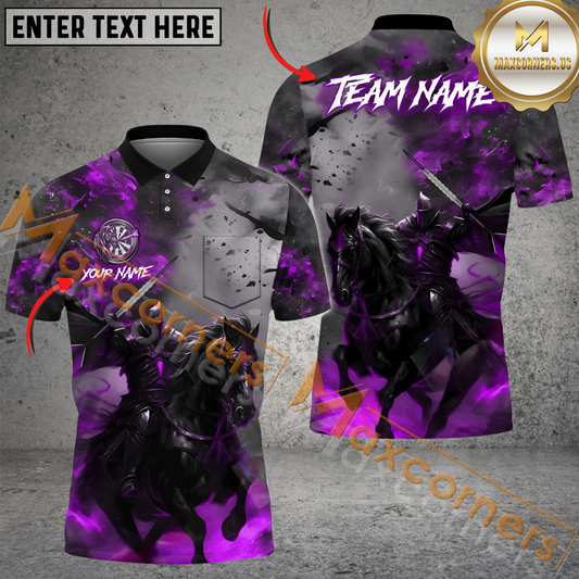 Maxcorners Darts Horseman Mutilcolor Options Personalized Name, Team Name 3D Polo Shirt