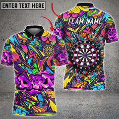 Maxcorners Graffiti Gunners Darts Jersey Multicolor Option Customized Name, Team Name 3D Polo Shirt