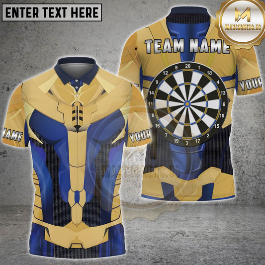 Maxcorners Darts Gold Blue  Armor Dartboard Personalized Name 3D Unisex Shirt 8