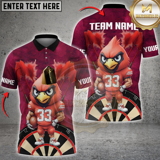 Maxcorners Darts Cardinal Warrior Multicolor Customized Name, Team Name 3D Shirts
