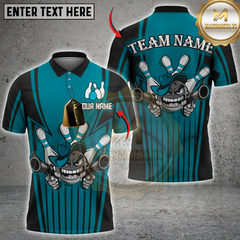 Maxcorners Bowling Gunshot Strikers Multicolor Customized Name, Team Name 3D Shirts