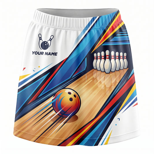 Maxcorners Bowling Dynamic Lane And Strike Ball Personalized 3D Skirts With Shorts