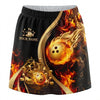 Maxcorners Bowling Golden Fiery Ball Personalized 3D Skirts With Shorts