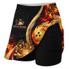 Maxcorners Bowling Golden Fiery Ball Personalized 3D Skirts With Shorts