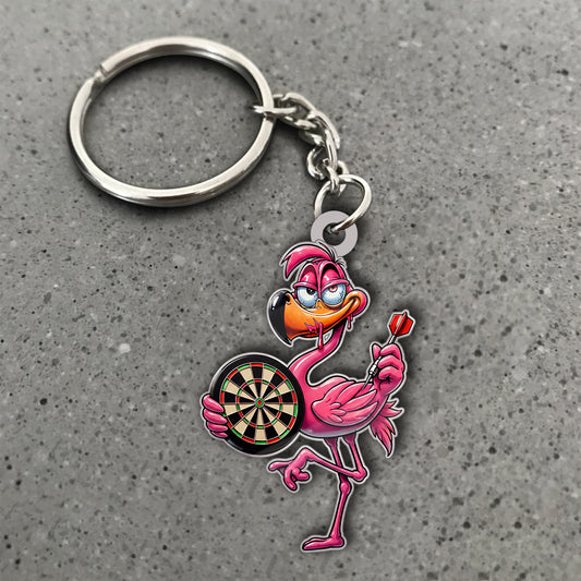 Maxcorners Darts Funky Flamingo 3D Keychain And Ornament