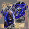 Maxcorners Darts Skull Fire Flame Mutilcolor Options Personalized Name, Team Name 3D Polo Shirt