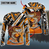 Maxcorners Redfish Fishing Angry Halloween Pattern Sport Jersey Sun Protection Personalized Name, Team Name Long Sleeve Shirt