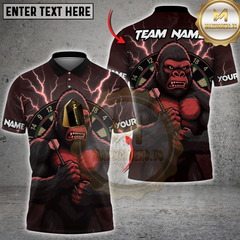 Maxcorners Darts Thunder Gorilla  Multicolor Customized Name, Team Name 3D Shirts