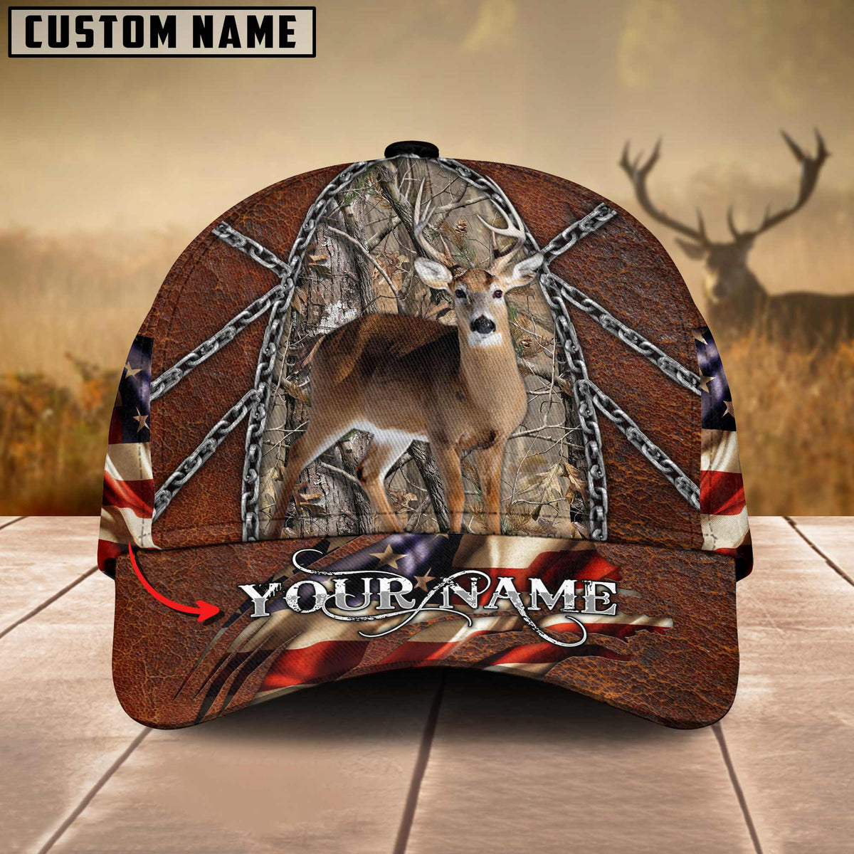 Maxcorners Deer Hunting American Wilderness Multicolor Option Personalized Cap