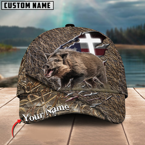 Maxcorners Premium Patriotic Wild Hunting Mutilcolor Options Personalized Name 3D Cap