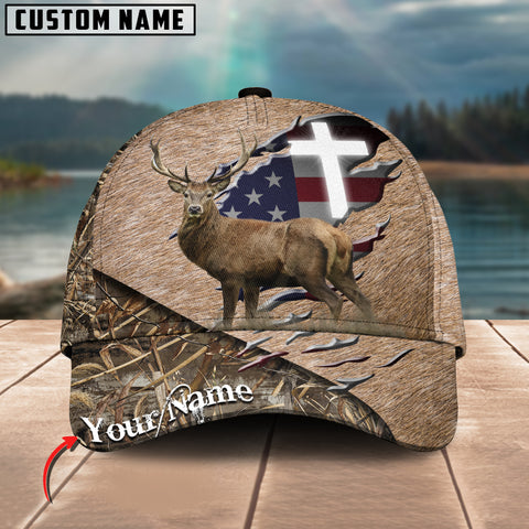 Maxcorners Premium Patriotic Wild Hunting Mutilcolor Options Personalized Name 3D Cap