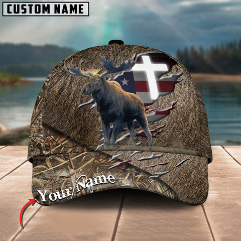 Maxcorners Premium Patriotic Wild Hunting Mutilcolor Options Personalized Name 3D Cap