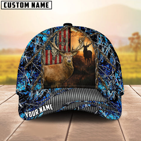 Maxcorners Woodland Majesty Hunting Deer Grass Camo Pattern Multicolor Option Personalized Cap